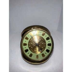 Swiza 7 jewels Swiss Travel Alarm Clock Rare Vintage Brass Works 1960’s